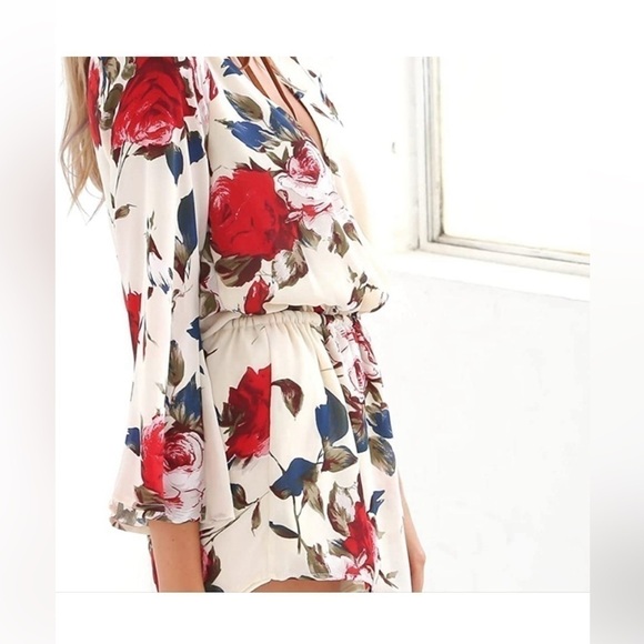 Floral romper playsuit jumpsuit - Picture 4 of 9